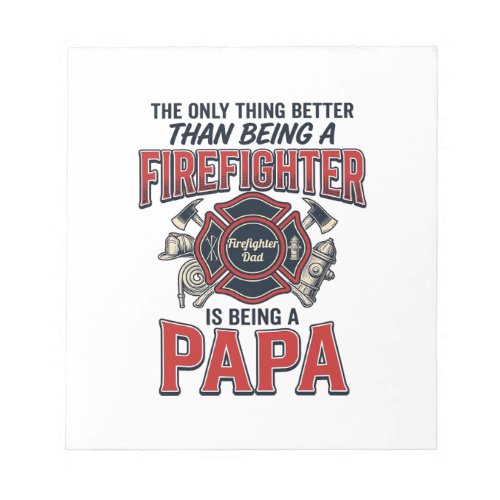 Firefighter Papa Vintage Engraving Shirt Design_1 Notepad