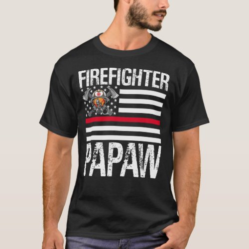 Firefighter PAPAW Support The Thin Red Line US Fla T_Shirt