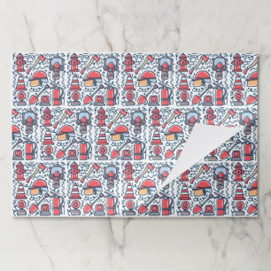 Firefighter Paper Placemats, Rescue Hero Table Mat