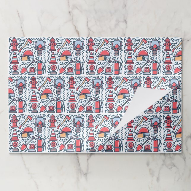 Firefighter Paper Placemats, Rescue Hero Table Mat (Folded)