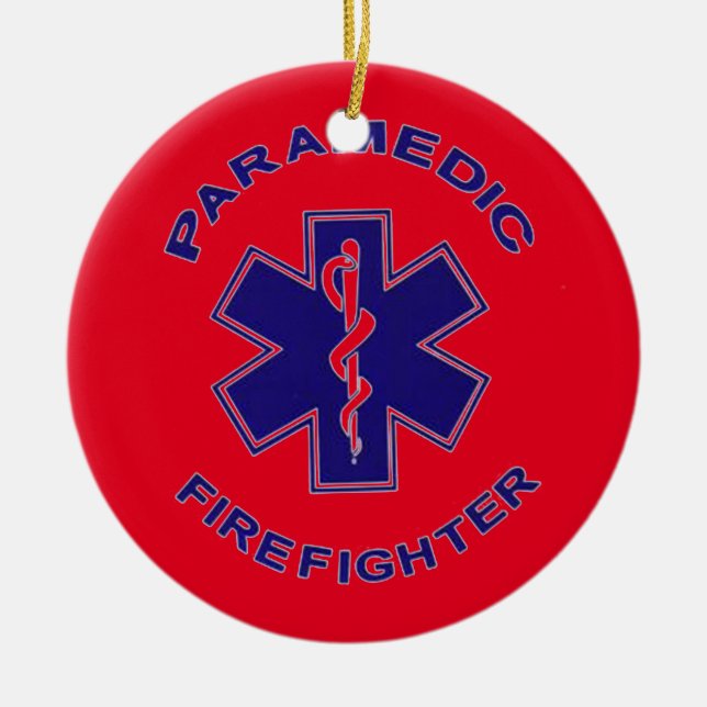 Firefighter Paramedic Ceramic Ornament (Front)