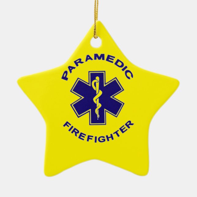 Firefighter Paramedic Ceramic Ornament (Front)
