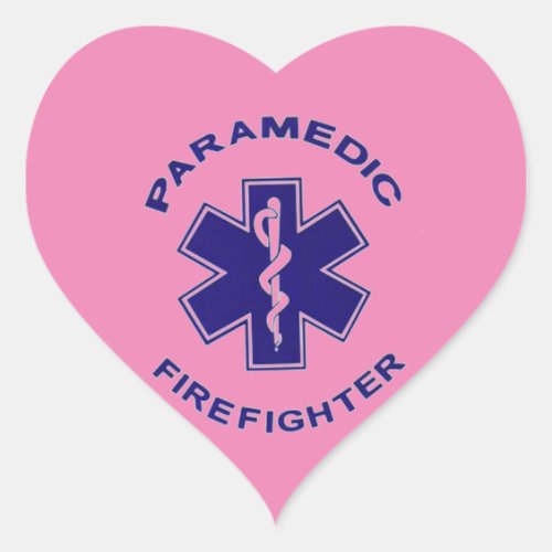Firefighter Paramedic Heart Sticker
