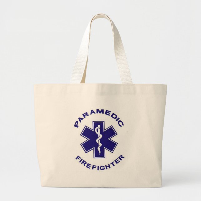 Firefighter Paramedic Large Tote Bag (Front)