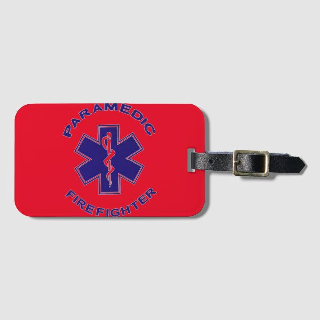 Firefighter Paramedic Luggage Tag (Front Horizontal)