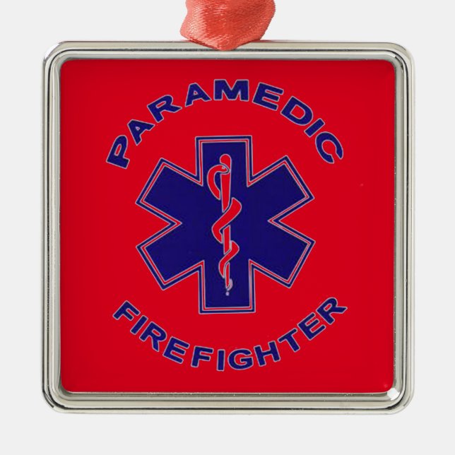 Firefighter Paramedic Metal Ornament (Front)