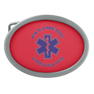 Firefighter Paramedic Oval Belt Buckle