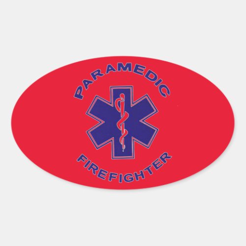 Firefighter Paramedic Oval Sticker