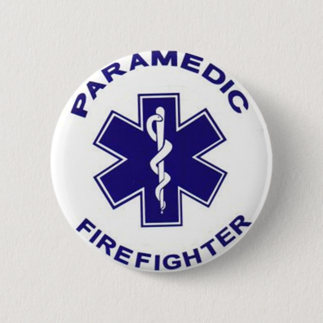 Firefighter Paramedic Pinback Button (Front)