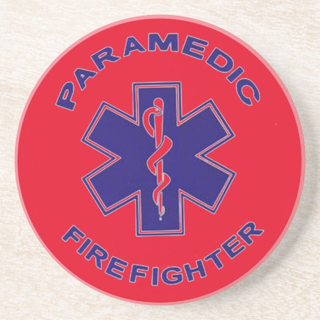 Firefighter Paramedic Sandstone Coaster (Front)