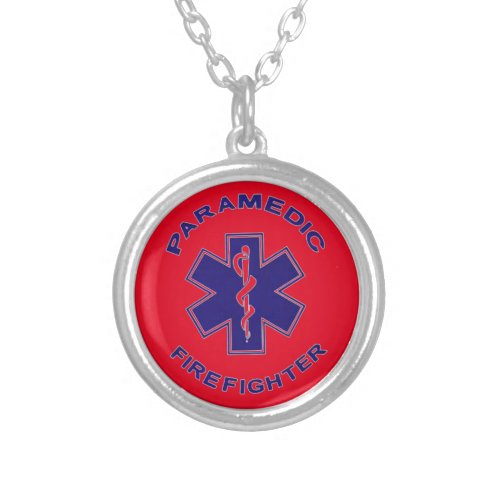 Firefighter Paramedic Silver Plated Necklace