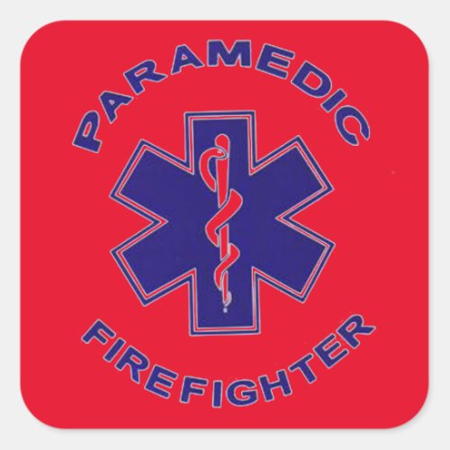 Firefighter Paramedic Square Sticker