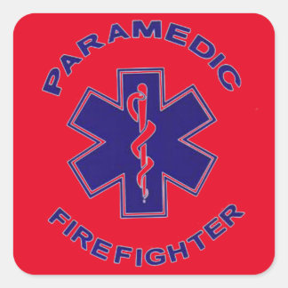 Firefighter Paramedic Square Sticker