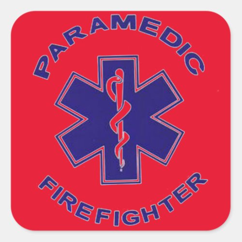 Firefighter Paramedic Square Sticker