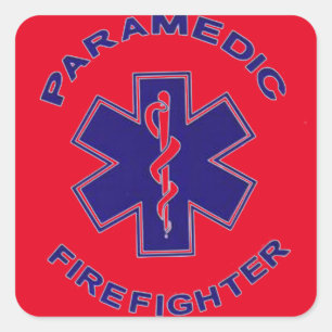 Firefighter Paramedic Square Sticker