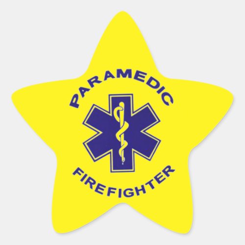 Firefighter Paramedic Star Sticker