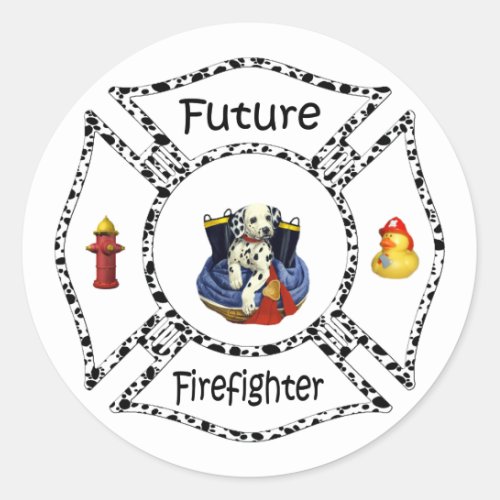 Firefighter Party Time Classic Round Sticker