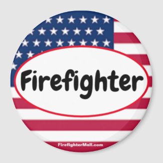 Firefighter patriotic magnet