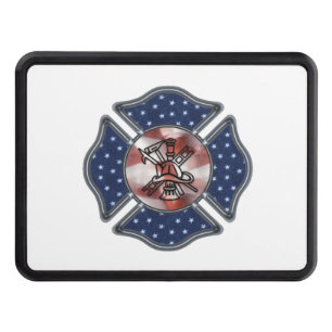 Firefighter Patriotic Maltese Hitch Cover