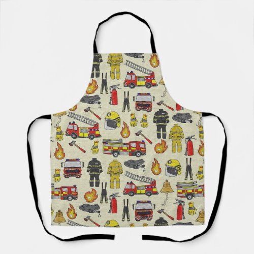 Firefighter Pattern, Fire Truck, Rescue Gear, Flam Apron