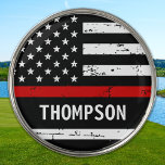 Firefighter Personalized Fire Thin Red Line Flag Golf Ball Marker<br><div class="desc">Are you looking for a unique and personalized gift for the golfer in your life who also happens to be a firefighter or a supporter of the fire department? Look no further! Our collection of golf gifts combines the love for golf with the admiration for our brave firemen and women....</div>