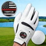 Firefighter Personalized Fire Thin Red Line Flag Golf Glove<br><div class="desc">Are you looking for a unique and personalized gift for the golfer in your life who also happens to be a firefighter or a supporter of the fire department? Look no further! Our collection of golf gifts combines the love for golf with the admiration for our brave firemen and women....</div>