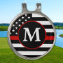 Firefighter Personalized Monogram Thin Red Line Golf Hat Clip