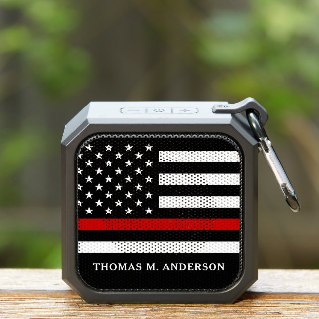Firefighter Personalized Thin Red Line Bluetooth Speaker (Insitu(Outdoor))