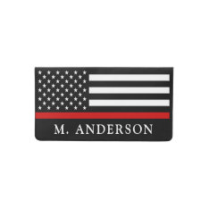Firefighter Personalized Thin Red Line Checkbook Cover at Zazzle