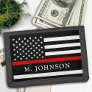 Firefighter Personalized Thin Red Line Trifold Wallet