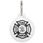 Firefighter Pet Name Tag at Zazzle