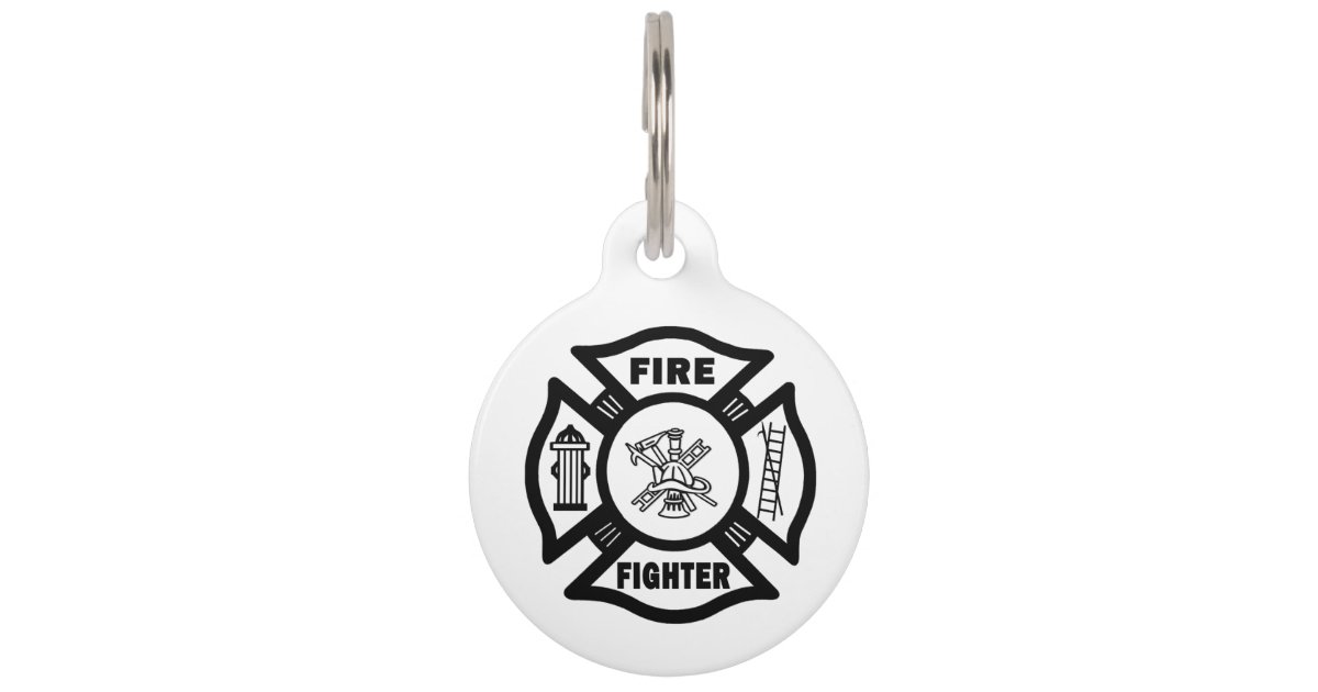 Firefighter Pet Name Tag Zazzle