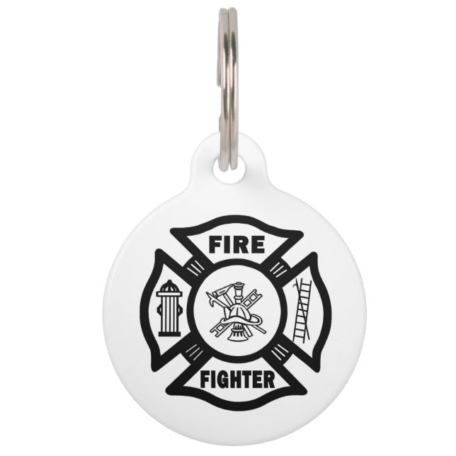 Firefighter Pet Name Tag (Front)