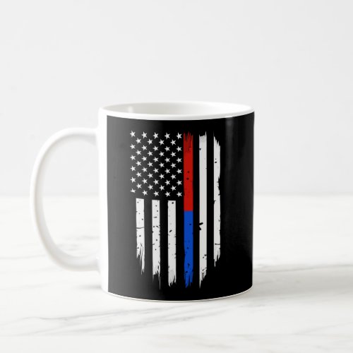 Firefighter Police Flag Thin Red Blue Line Hoodie Coffee Mug