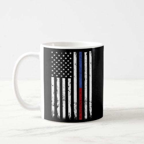 Firefighter Police Officer Thin Red Blue Line Usa  Coffee Mug