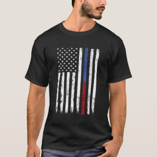 Firefighter Police Officer Thin Red Blue Line Usa  T-Shirt
