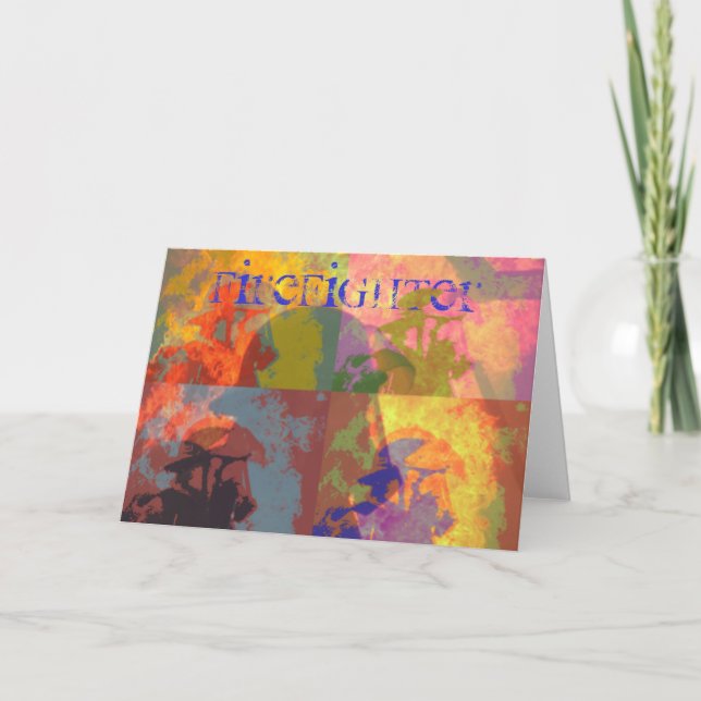 Firefighter Pop Art Card (Front)