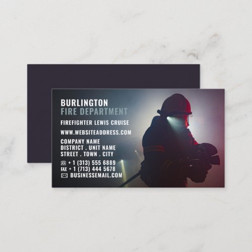 Firefighter Portrait Firefighter Business Card