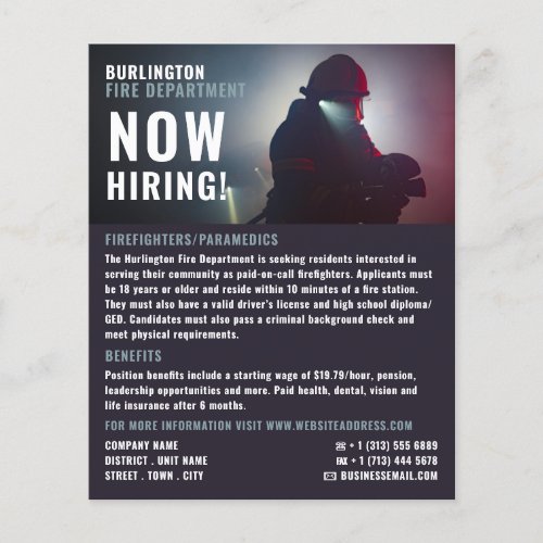 Firefighter Portrait Firefighter Recruitment Flyer