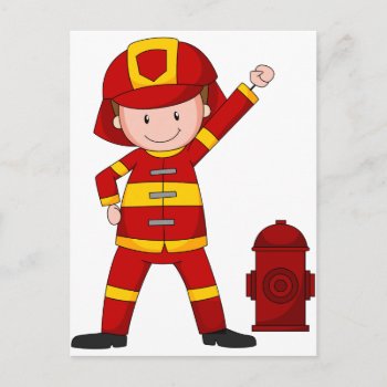 Firefighter Postcard by GraphicsRF at Zazzle