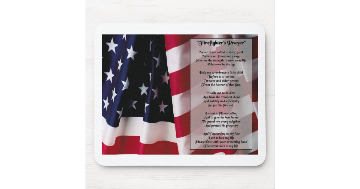 firefighter prayer black print mouse pad | Zazzle