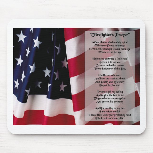 firefighter prayer black print mouse pad (Front)
