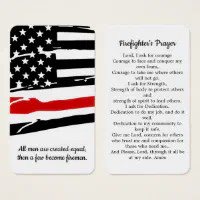 Firefighter Prayer Card Thin Red Line Graduation