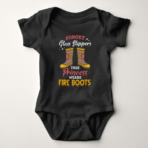 Firefighter Princess Proud Fire Fighter Girl Baby Bodysuit