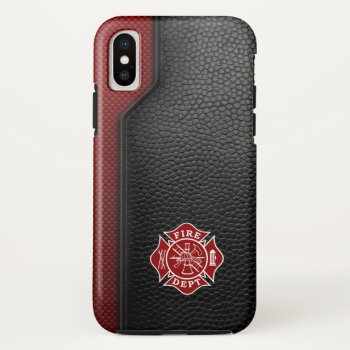 Firefighter Printed Leather Iphone X Case by TheFireStation at Zazzle