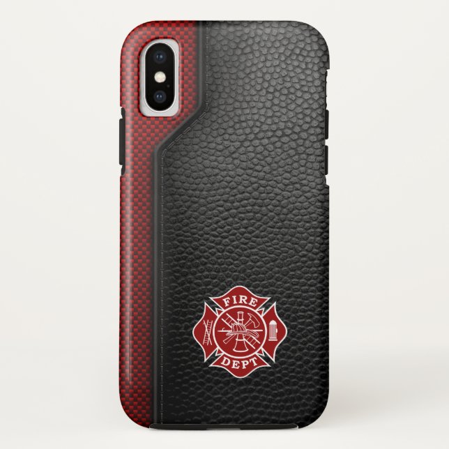Firefighter Printed Leather Case-Mate iPhone Case (Back)