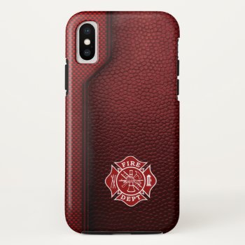 Firefighter Printed Leather Iphone X Case by TheFireStation at Zazzle