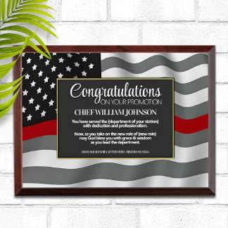 Firefighter Promotion Award Plaque