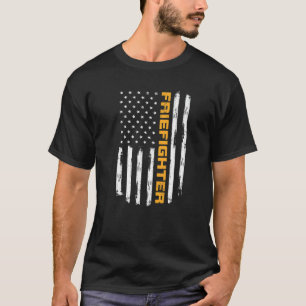Firefighter Proud Positive Carrer Vintage American T-Shirt