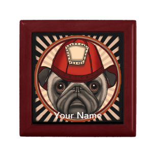 Firefighter Pug Gift Box